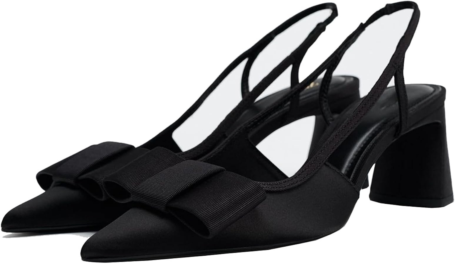Elegant Womens Chunky Heel Bow Slingback Mary Janes | Amazon (US)