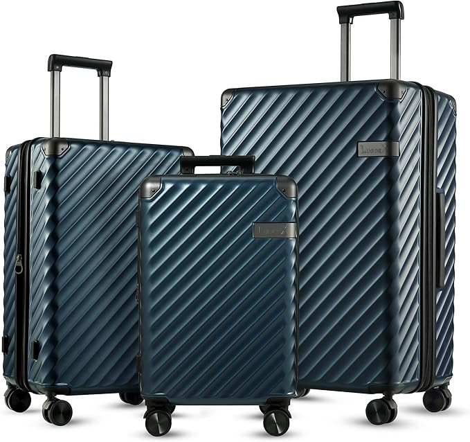 PC 3 Piece Luggage Sets with Spinner Wheels - Expandable Hard Suitcases with Wheels - Travel Lugg... | Amazon (US)
