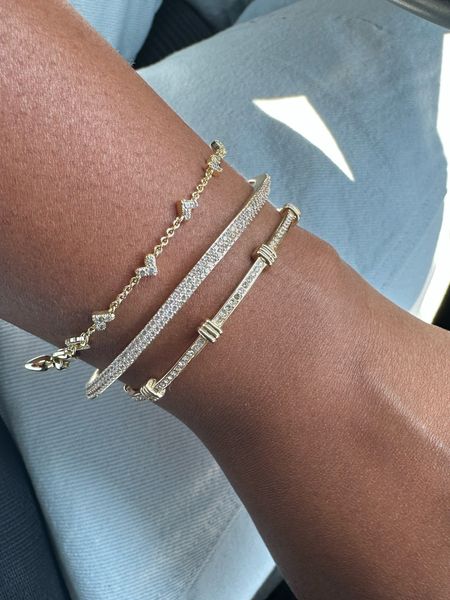 Baublebar bracelets! Stacked bracelets! Iced out. Jewelry faves. 