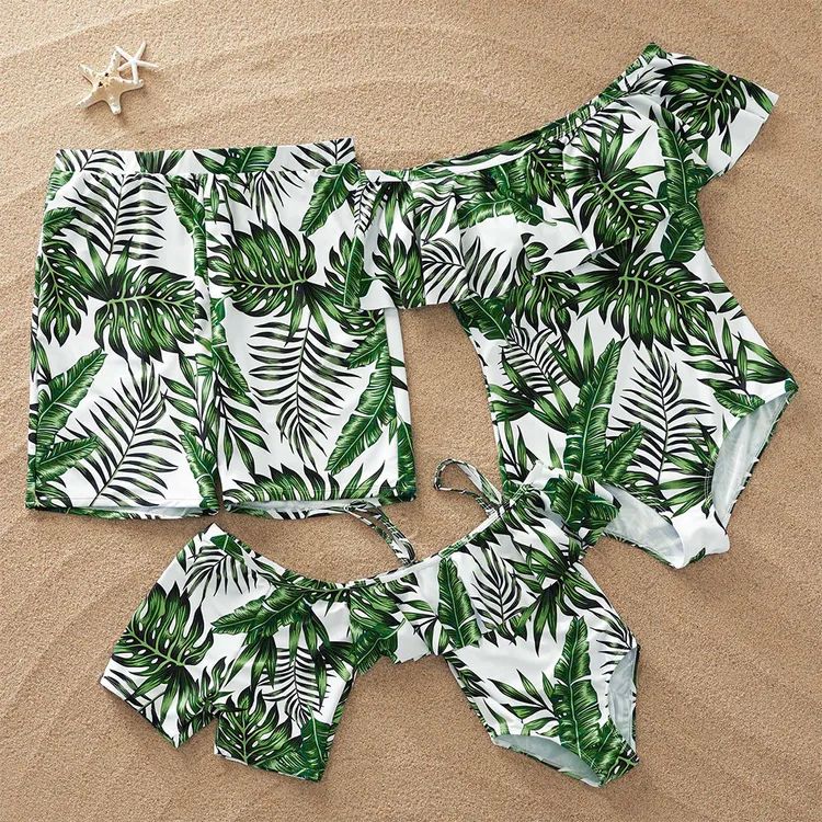 Full of Leaves Family Matching Swimsuit Only $6.39 Patpat US Mobile | PatPat