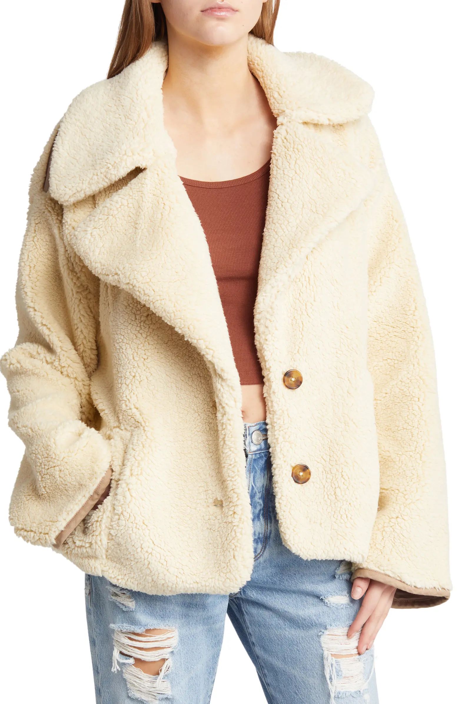 Joplin Faux Fur Teddy Jacket | Nordstrom