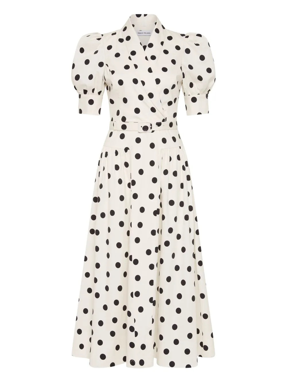 Rebecca Vallance Maisie puffed-sleeve belted midi dress - White | Farfetch Global