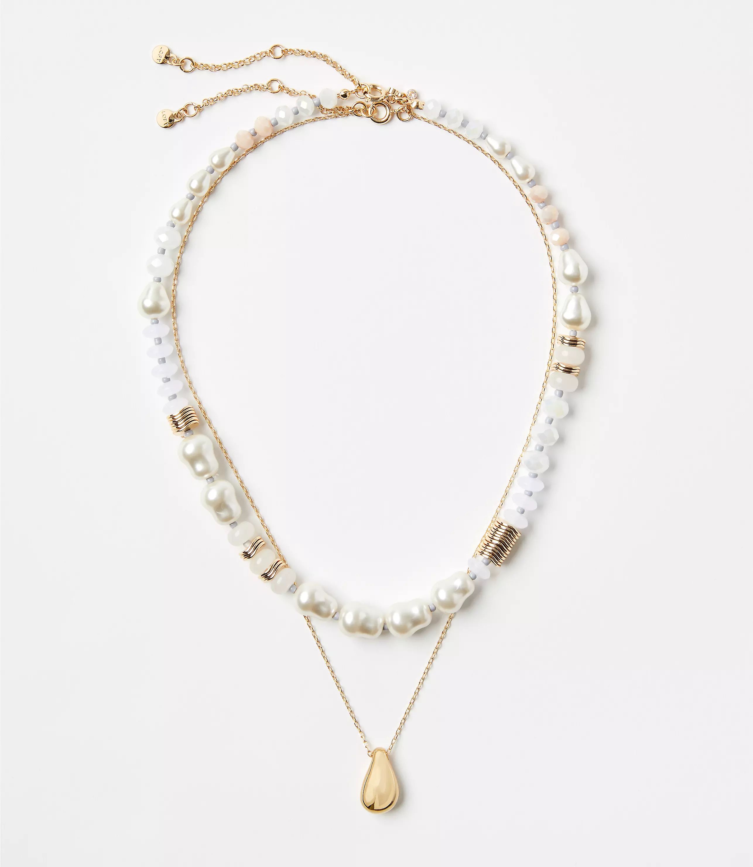 Freshwater Pearl Bean Layered Statement Necklace | LOFT