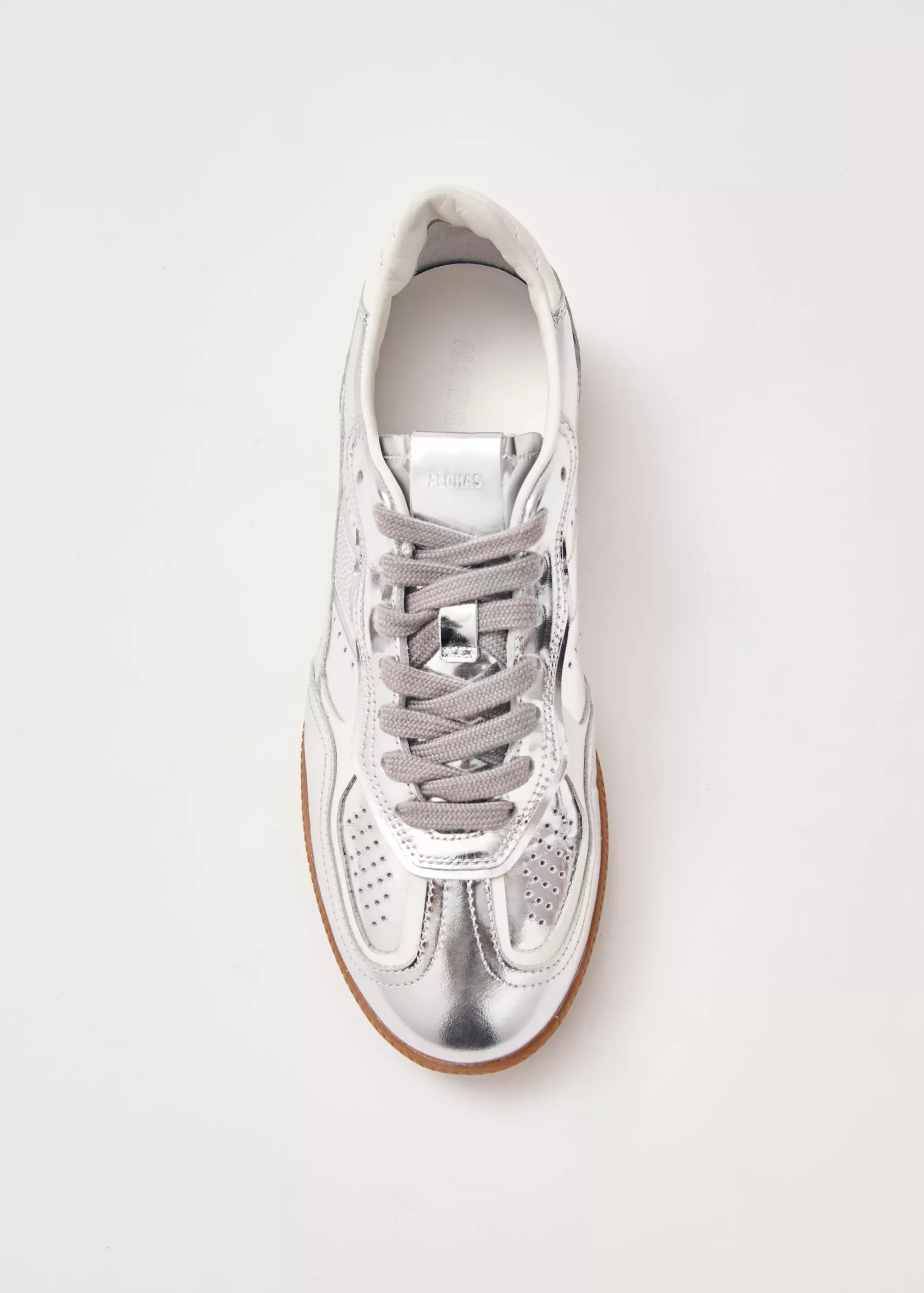 Shiny hot sale silver sneakers