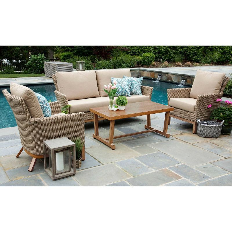 Cottonwood 4pc Sunbrella Deep Seating Set Tan - Canopy Home and Garden | Target