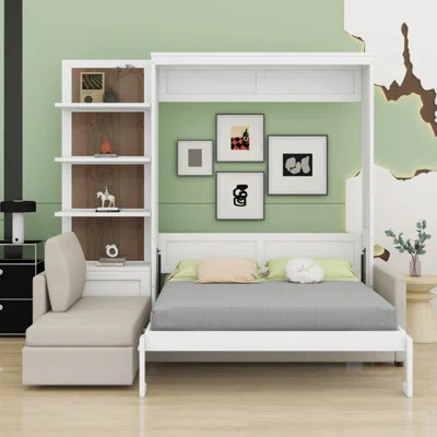 Murphy Bed Wall Bed With Sofa And Shelves | Wayfair North America