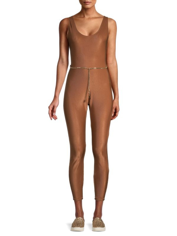 Belted Stretch Moiré Jumpsuit | Saks Fifth Avenue OFF 5TH