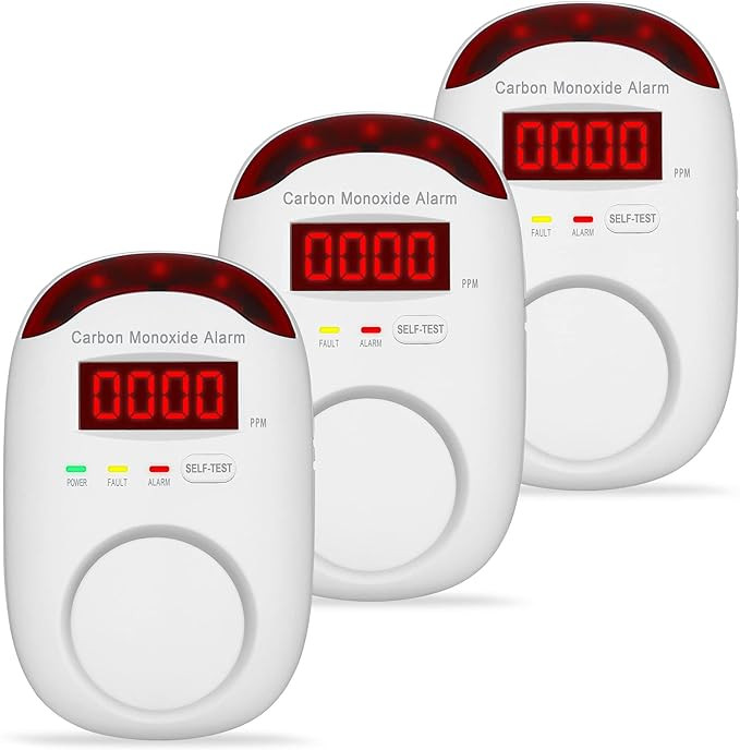 3 Packs Carbon Monoxide Detectors - Hembisen Carbon Monoxide Detector Plug in Type CO Alarm Monit... | Amazon (US)