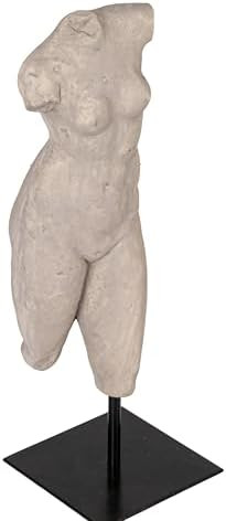 Creative Co-Op Sculptural Resin Female Figure on Metal Stand, Grey | Amazon (US)