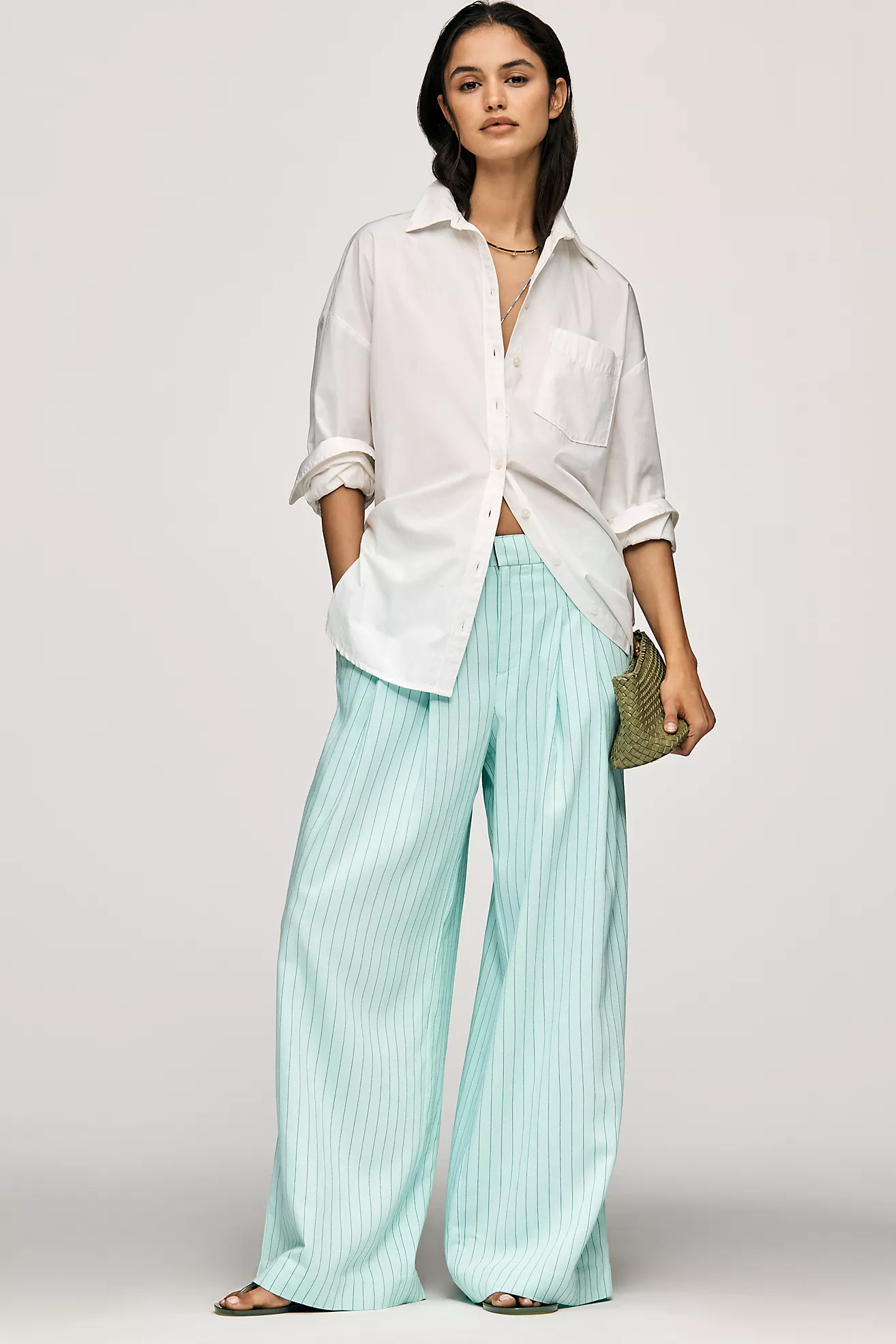 The Avery Pinstripe Wide-Leg Trousers by Maeve | Anthropologie (US)