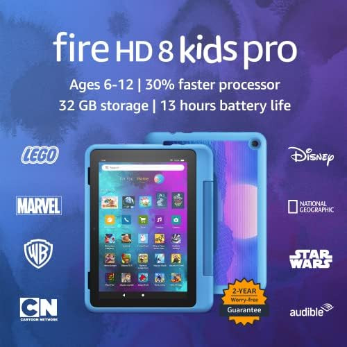 Amazon Fire HD 8 Kids Pro tablet- 2022, ages 6-12 | 8" HD screen, slim case for older kids, ad-fr... | Amazon (US)