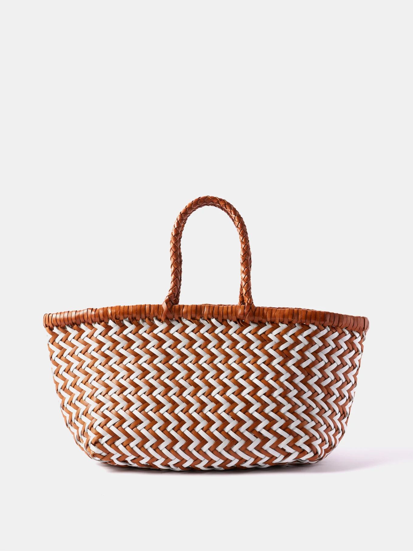 Tan Triple Jump small woven-leather basket bag | Matches (US)