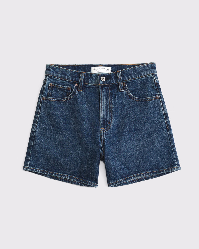 Abercrombie & Fitch Women's High Rise Dad Short in Dark - Size 31 | Abercrombie & Fitch (US)