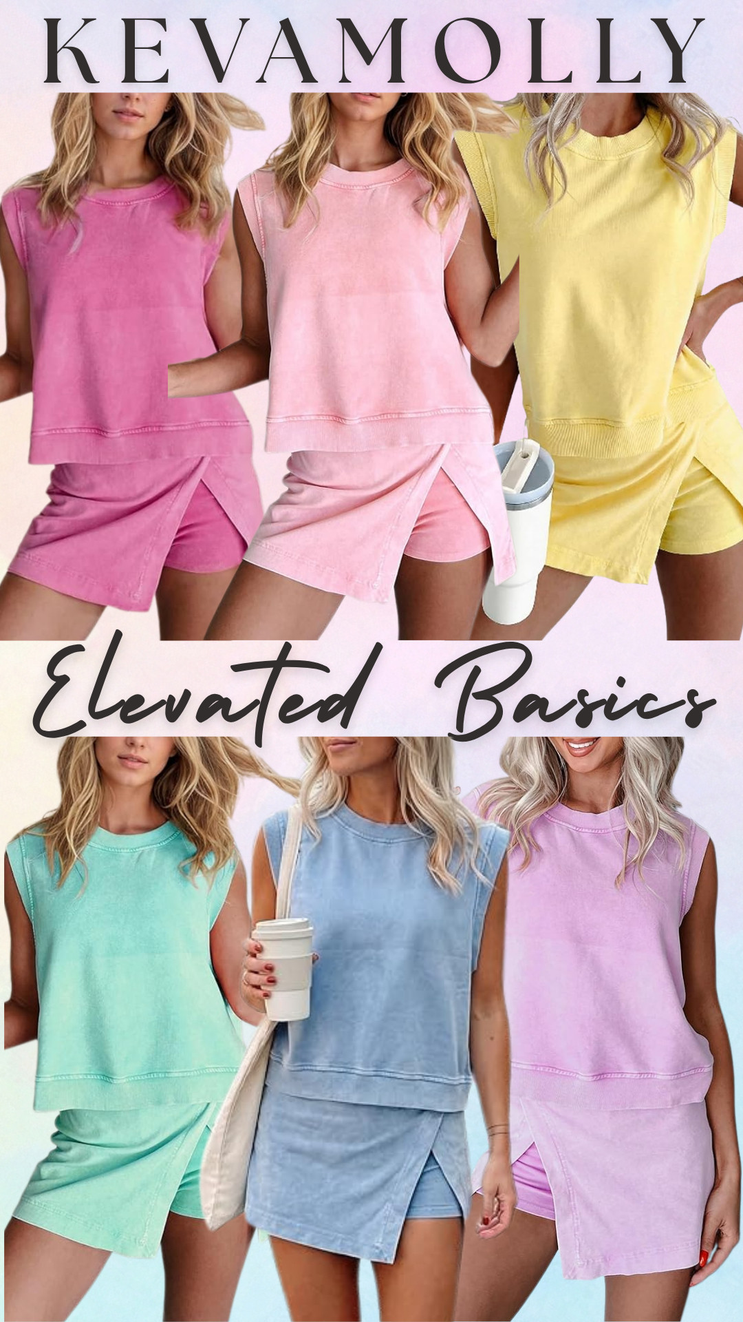 KEVAMOLLY Elevated Basics Travel Loungewear - 2 Piece Sets ☁️

This KEVAMOLLY mineral wash cotton travel set is one of those outfits that’s comfortable like loungewear but looks like a full put-together outfit, which makes it perfect for travel days, running errands, brunch, casual days, and everyday elevated basics.

This 2 piece set includes a mineral wash tank top and lined split athletic skirt, and the wrap front skirt detail makes it look more styled than a regular lounge set, so you can wear this as a travel outfit, airport outfit, errand outfit, casual outfit, or vacation set.

These sets are especially perfect for spring and summer outfits because the fabric is lightweight, breathable cotton, and the mineral wash colors give that elevated casual look that’s really popular right now.

Colors available: orchid petal, rosy, smoke gray, blue, mint green, yellow, pink, lavender.

If you’re looking for travel outfits, 2 piece sets, skirt sets, lounge sets, airport outfits, casual matching sets, spring outfits, summer outfits, or elevated basics, this is one of the best affordable travel sets.

↓ Everything is linked! 

 

#LTKdayinmylife #LTKActive #LTKTravel