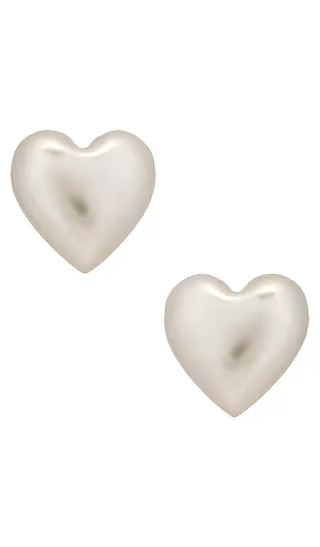 The Puffy Heart Stud Earrings in Silver | Revolve Clothing (Global)