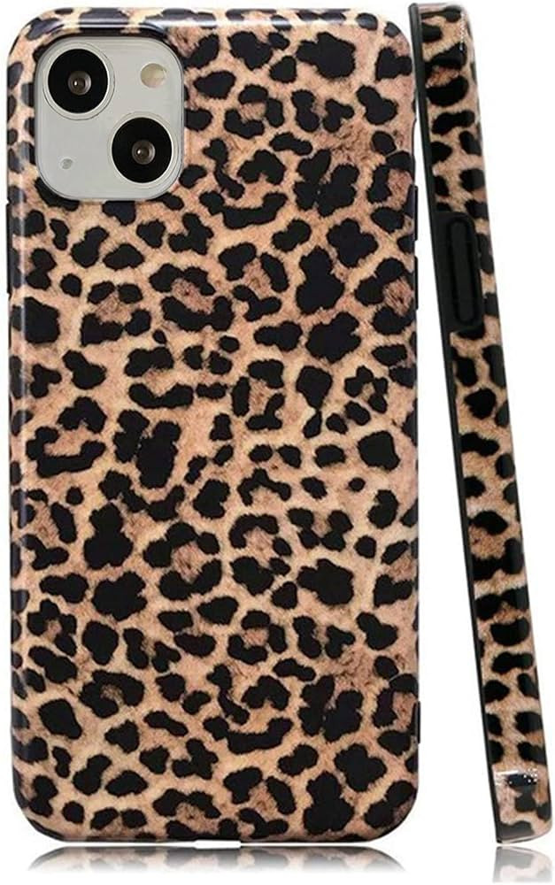 Leopard Print Case Compatible with iPhone 15 Case,Cute Cheetah Case for Girls Women,Glossy Slim F... | Amazon (US)