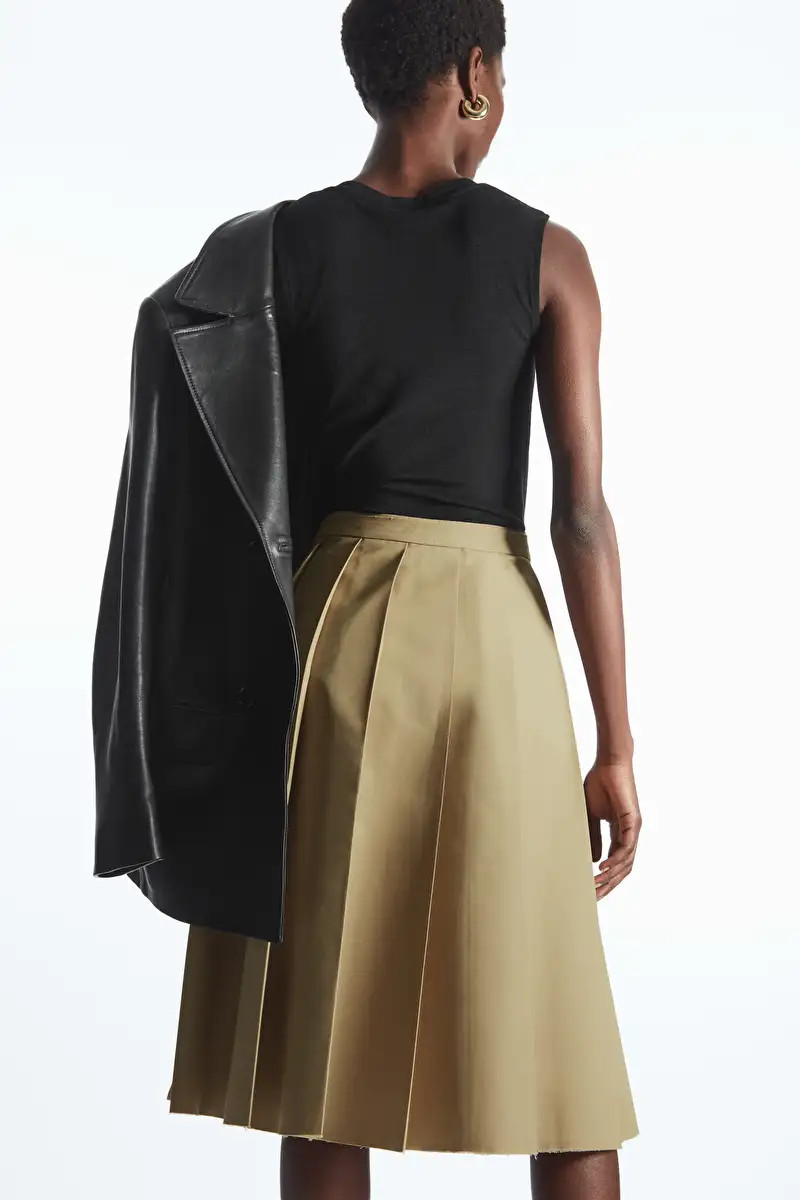 A-LINE PLEATED SKIRT - BEIGE - COS | COS UK