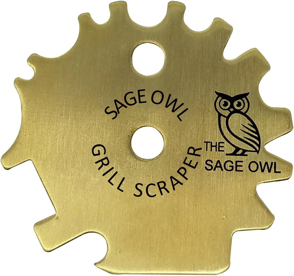 Sage Owl BBQ Grill Scraper Tool - Men Stocking Stuffers for Christmas - Dishwasher Safe Bristle F... | Amazon (US)