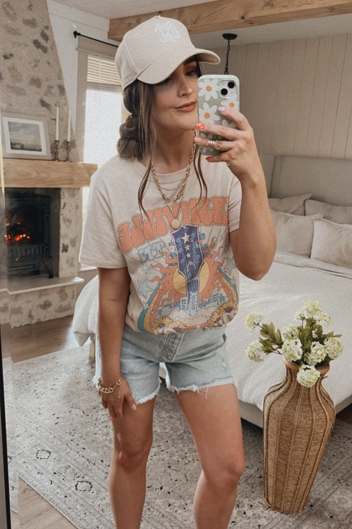 Casual summer outfit | Target Nashville graphic T | cozy summer outfit

I’m 5’6 | 128-130ish pounds
Wearing size XL in top (love for an oversize fit)
Size 4 in jean shorts they are true to size!

#LTKSeasonal #LTKfit #LTKunder50