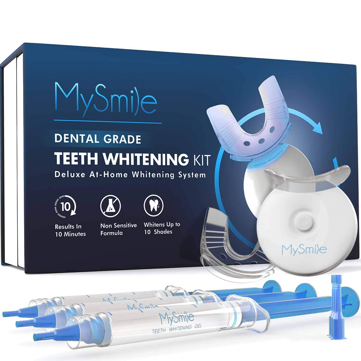 MySmile Teeth Whitening Kit with LED Light, 10 Min Non-Sensitive Fast Teeth Whitener with 3 Carbamid | Amazon (US)