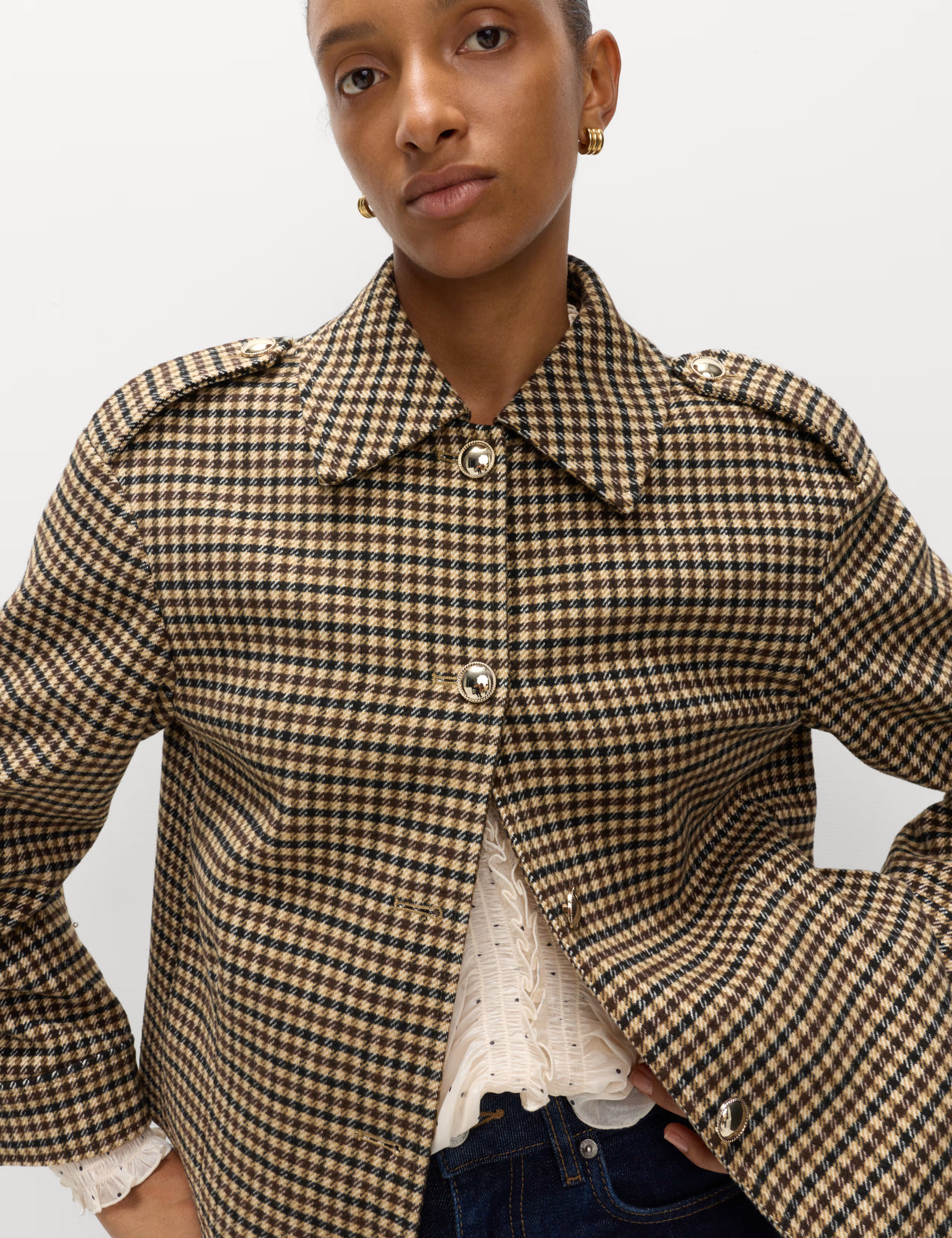 Checked Collared Short Jacket | Marks & Spencer (UK)