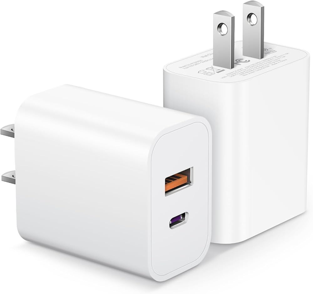 [2 Pack] USB C Wall Charger Block【MFi Certified】 Dual Port PD Power Adapter Fast Charging Blo... | Amazon (US)