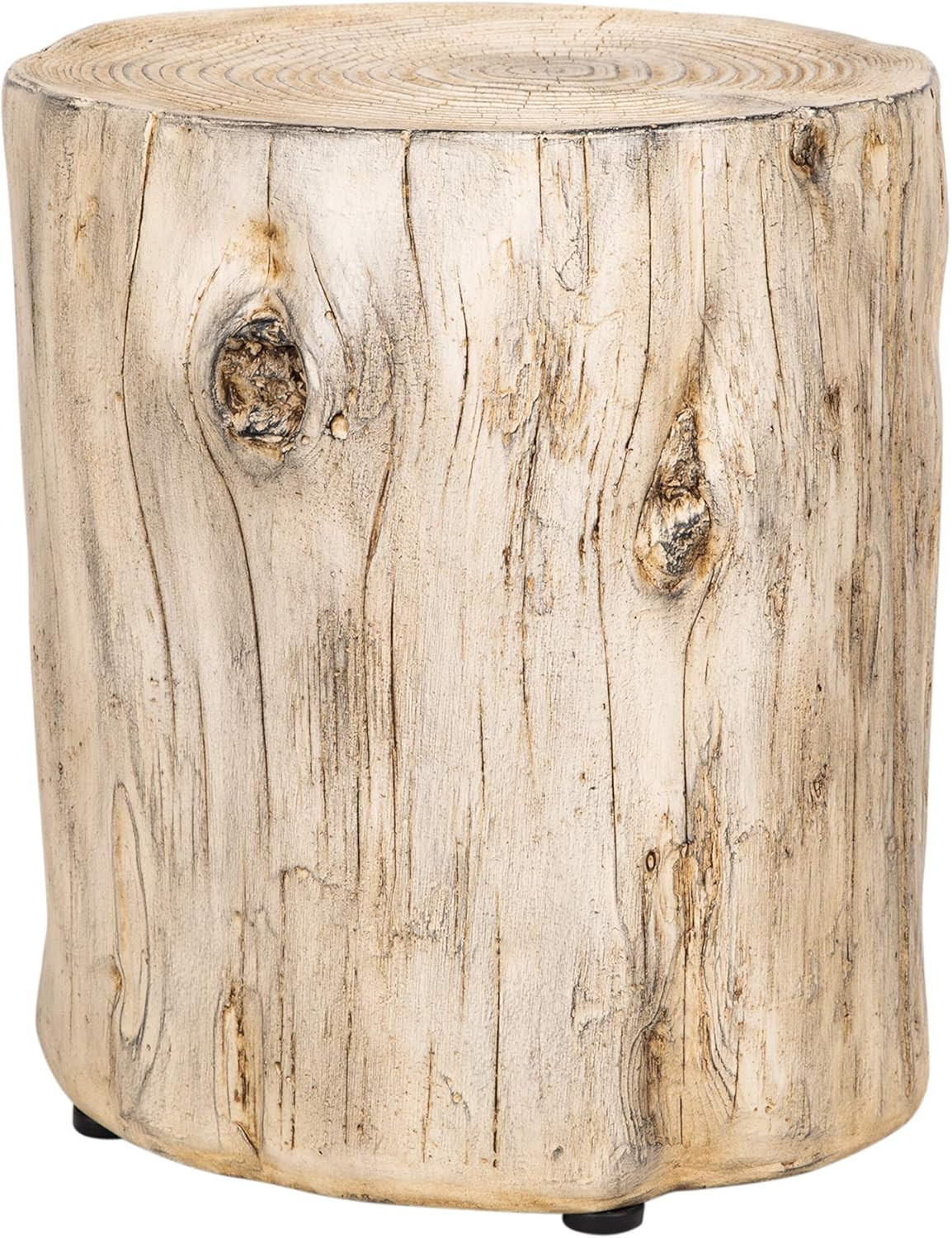 Ball & Cast Faux Wood Stump Stool Accent Table 14.9"Wx13.625"Dx16.54"H Grey White Set of 1 | Amazon (US)