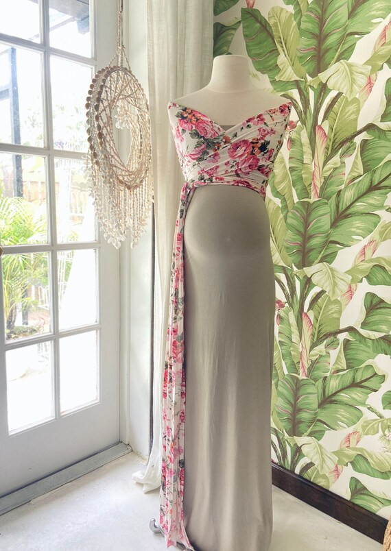 Maternity dress for baby shower maternity gown - fitted wrap dress | Etsy (US)