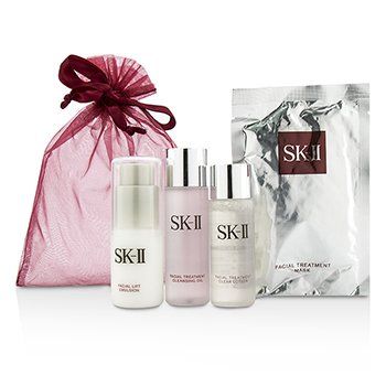 SK II Travel Set: Cleansing Oil + Clear Lotion + Mask + Emulsion 4pcs | Strawberrynet
