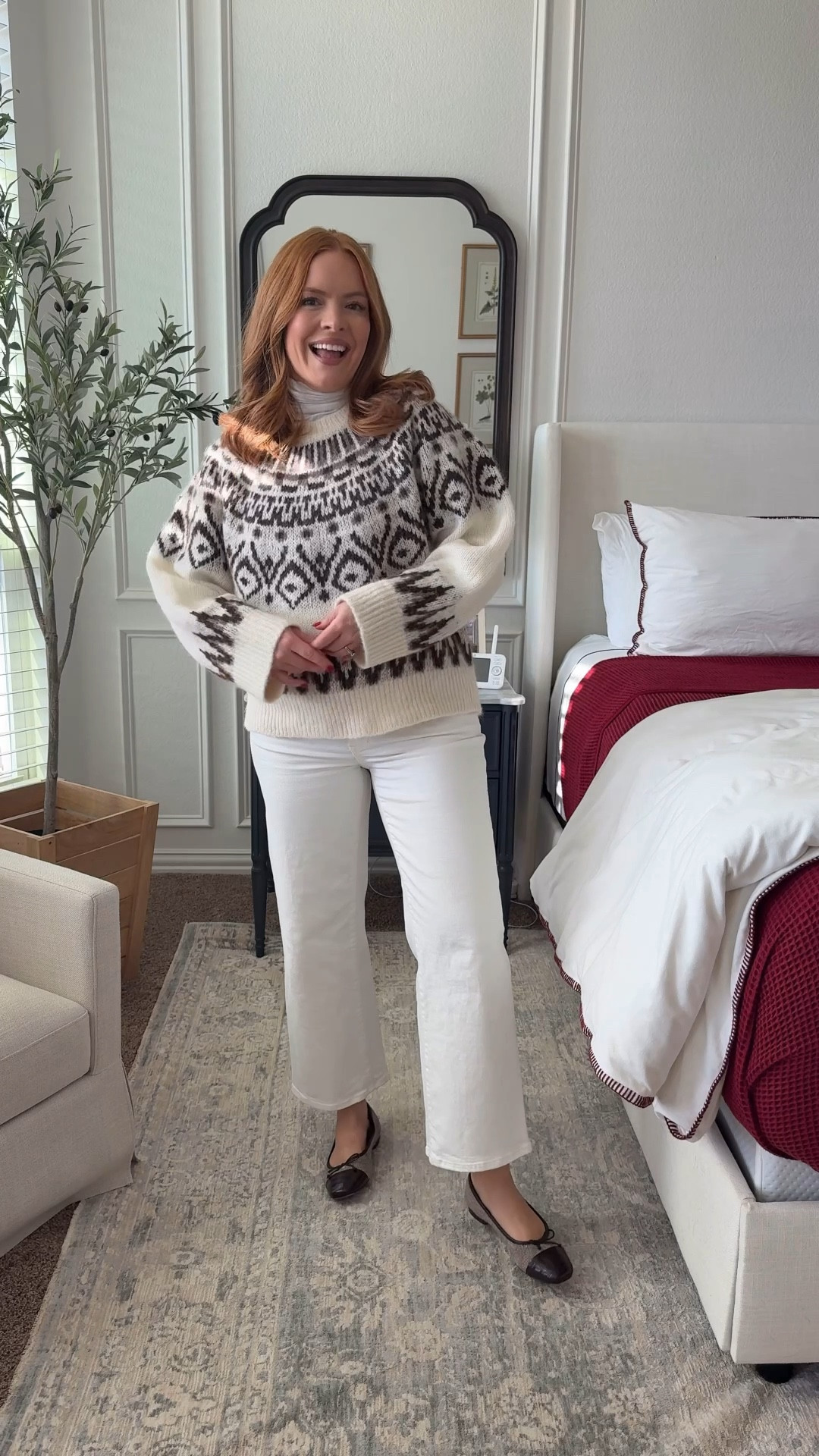Thought white jeans were a summer thing. Apparently not.

Grabbed a white turtleneck, threw a sweater over it, put on white jeans and called it a day.
It’s warm, it works, and I didn’t have to think about it for more than 10 seconds.

If you’re tired but still want to look like you tried… this is the outfit.

Save this for one of those mornings🤍❄️

#LTKgrwm #LTKmomlife #LTKootd