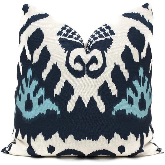 Blue Kazak Quadrille Pillow Cover Square, Eurosham or Lumbar pillow Accent Pillow, Throw Pillow, Tos | Etsy (US)