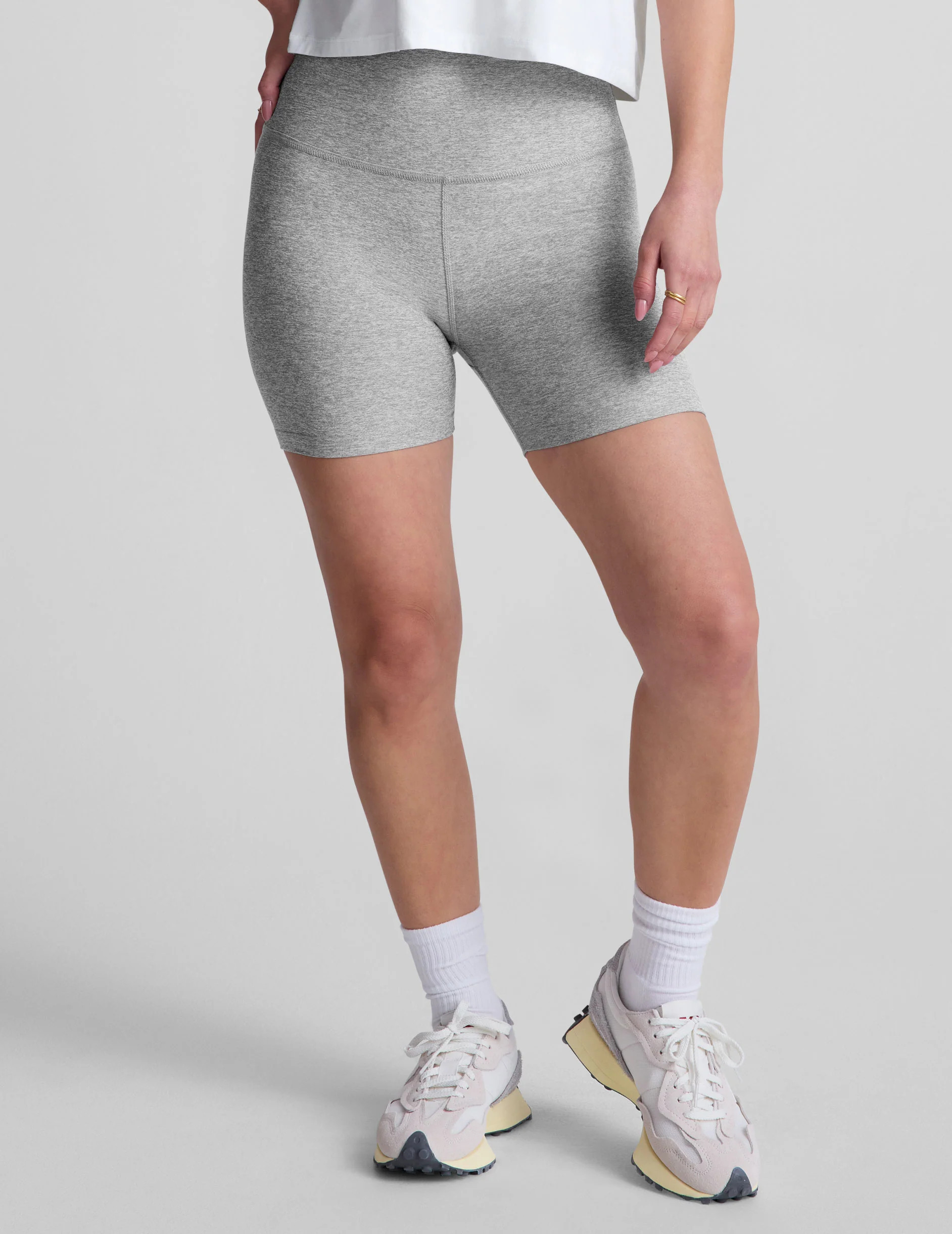 High Waisted 5" Spacedye Biker Shorts - Nocturnal Navy | Beyond Yoga | Beyond Yoga