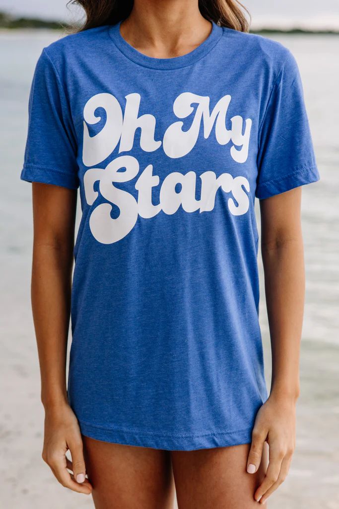 Oh My Stars Heather Royal Blue Graphic Tee | The Mint Julep Boutique