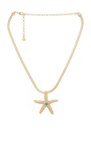 Starfish Pendant Herringbone Chain Necklace in Gold | Revolve Clothing (Global)