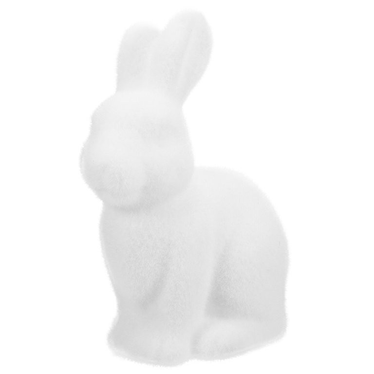 Fuzzy Flocked Bunny, Easter Holiday Spring Decor Rabbit Figurines, Garden Artificial Animal Moss ... | Walmart (US)