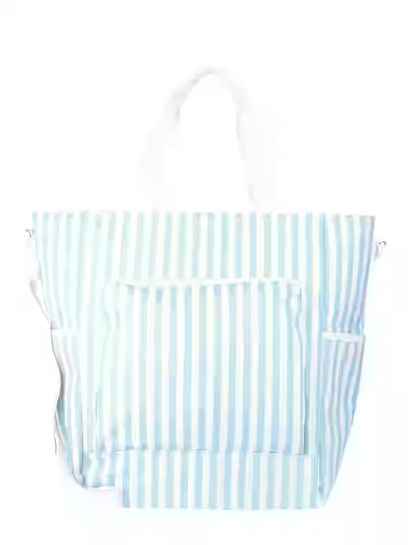 No Boundaries Beach Cooler Tote Bag, Blue Stripe, Women’s | Walmart (US)