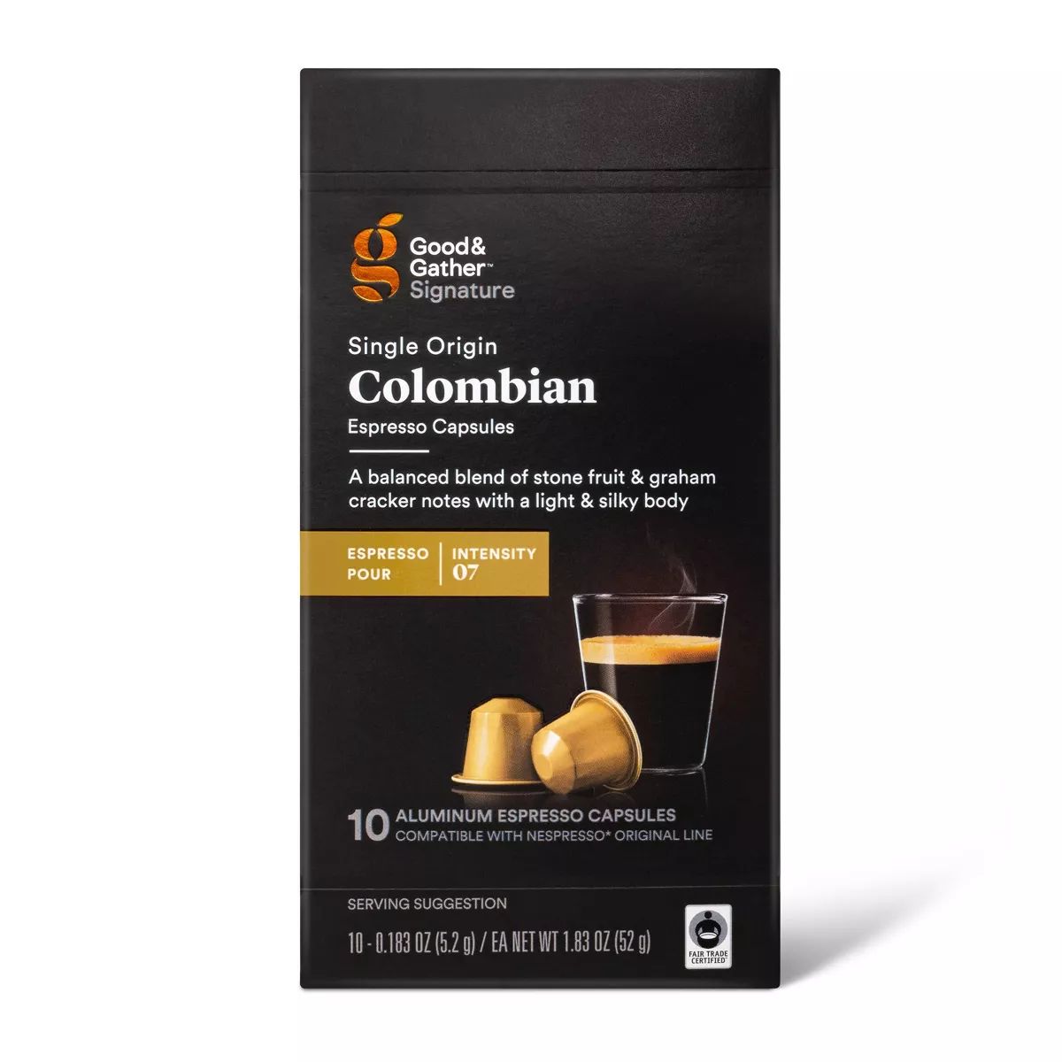 Signature Colombian Espresso Pods Espresso Roast Coffee - 0.183oz/10ct - Good & Gather™ | Target