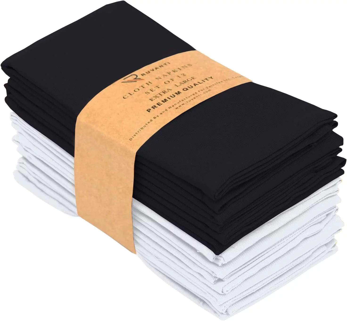 Ruvanti Cloth Napkins Set of 12, 18x18 Inches Napkins Cloth Washable, Soft, Durable, Absorbent, C... | Walmart (US)