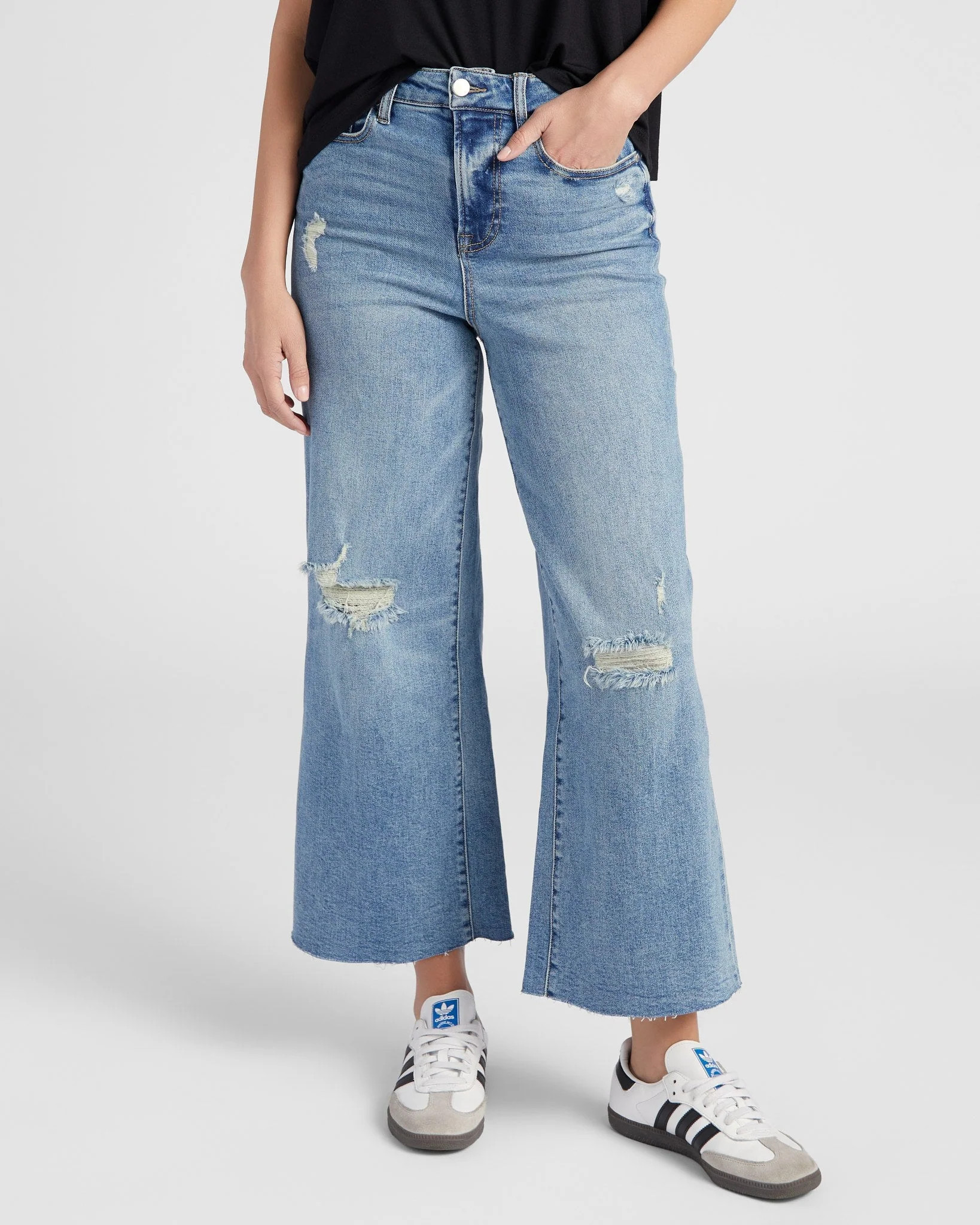 Joni Wide Leg Distressed Jeans | Seventy Eight and Sunny