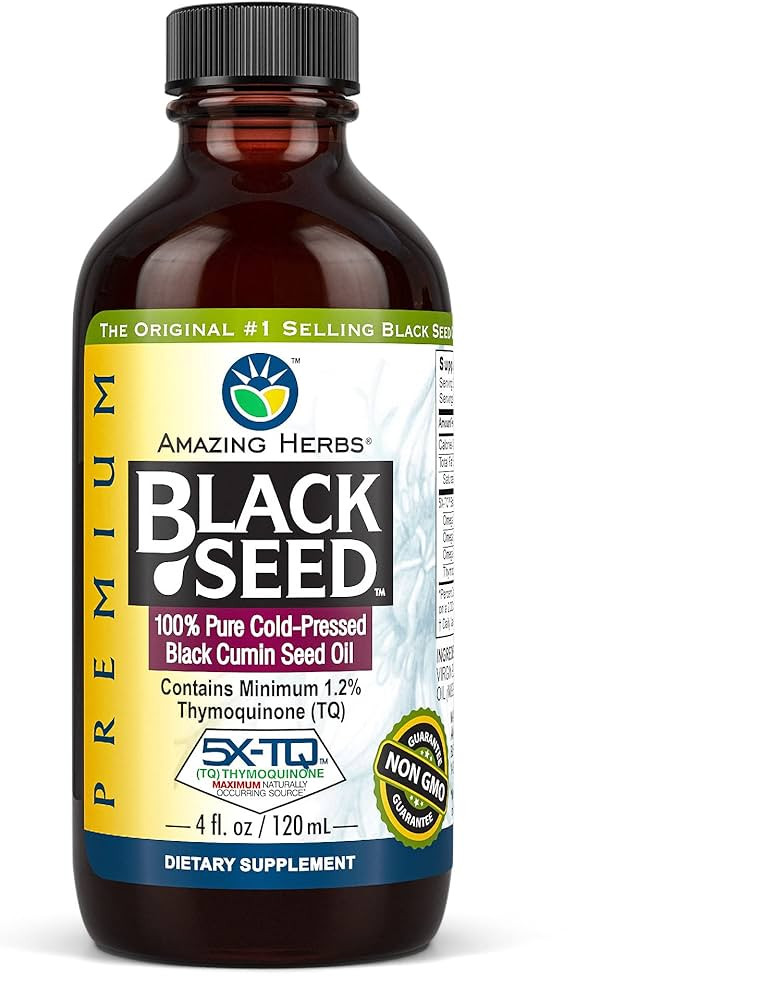 Amazing Herbs Premium Black Seed Oil - Cold Pressed Nigella Sativa Aids in Digestive Health, Immu... | Amazon (US)