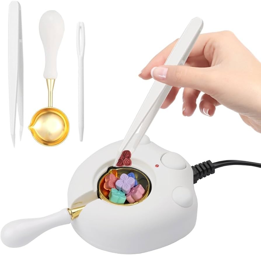 Electric Wax Seal Warmer,Wax Seal Kit with Spoon and Tweezers Great Tool for DIY Wax Seals, Wax S... | Amazon (US)