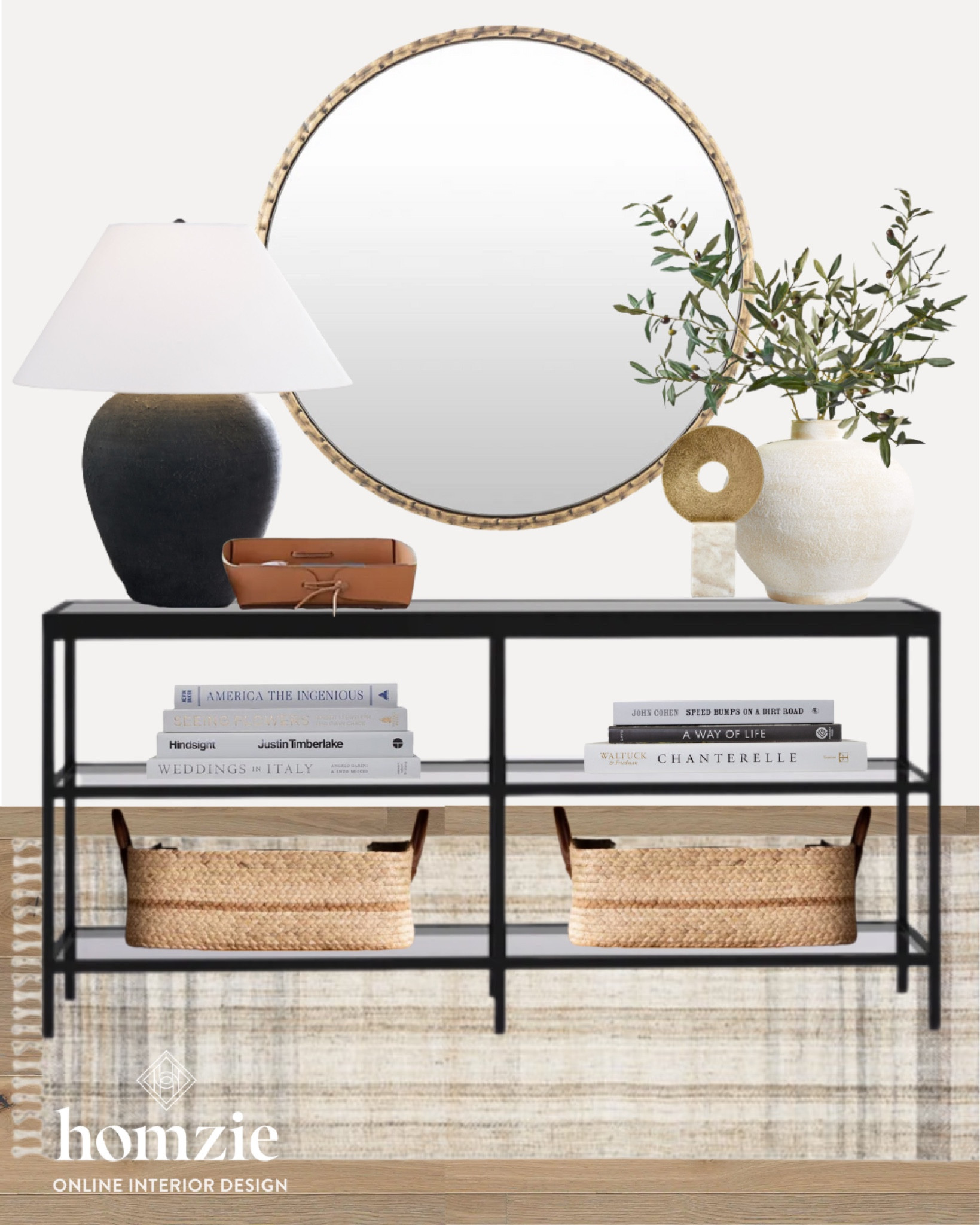 Timeless modern classic entryway 

Black console table, black table lamp, entryway design, entryway inspo, wall mirror, gold wall mirror, white vase, basket, storage, mood board, entryway mood board, entry, classic decor, console table styling, console table styling ideas 

#entryway #entrywaydesign #entryinspo, #entrywaydecor, #entrywaymoodboard

#LTKunder100 #LTKhome #LTKfamily