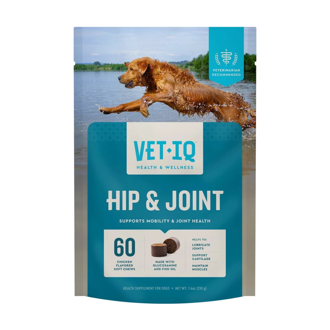 VetIQ Hip & Joint Supplement for Dogs, Chicken Flavored Soft Chews, 7.4 oz, 60 Count | Walmart (US)