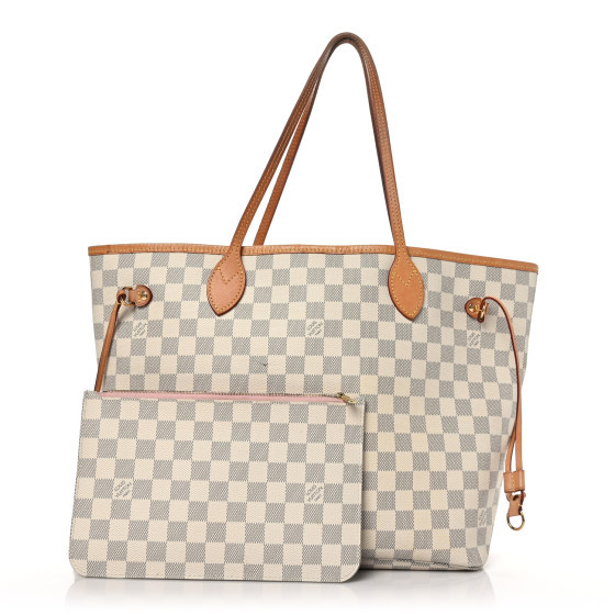 Damier Azur Neo Neverfull MM Rose Ballerine | FASHIONPHILE (US)