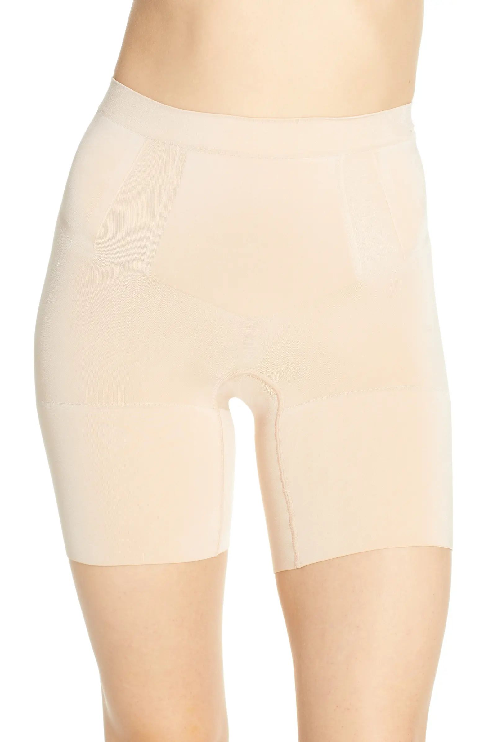 SPANX® OnCore Mid Thigh Shaper Shorts | Nordstrom | Nordstrom