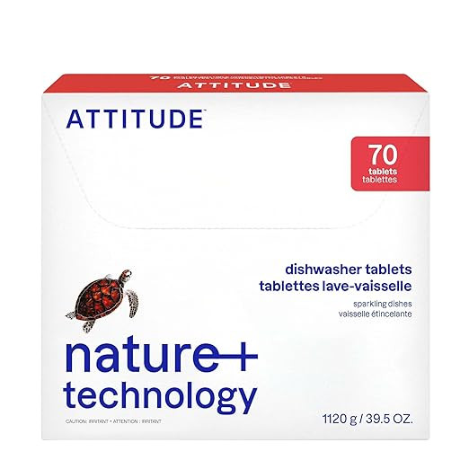 ATTITUDE Dishwasher Pods, Plant-Based & Vegan, Phosphate-Free Detergent Tablets, Naturally Derive... | Amazon (US)
