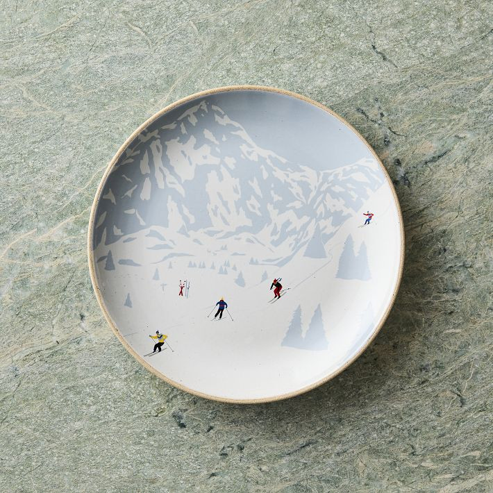 Alpine Skiers Stoneware Salad Plate Sets | West Elm (US)