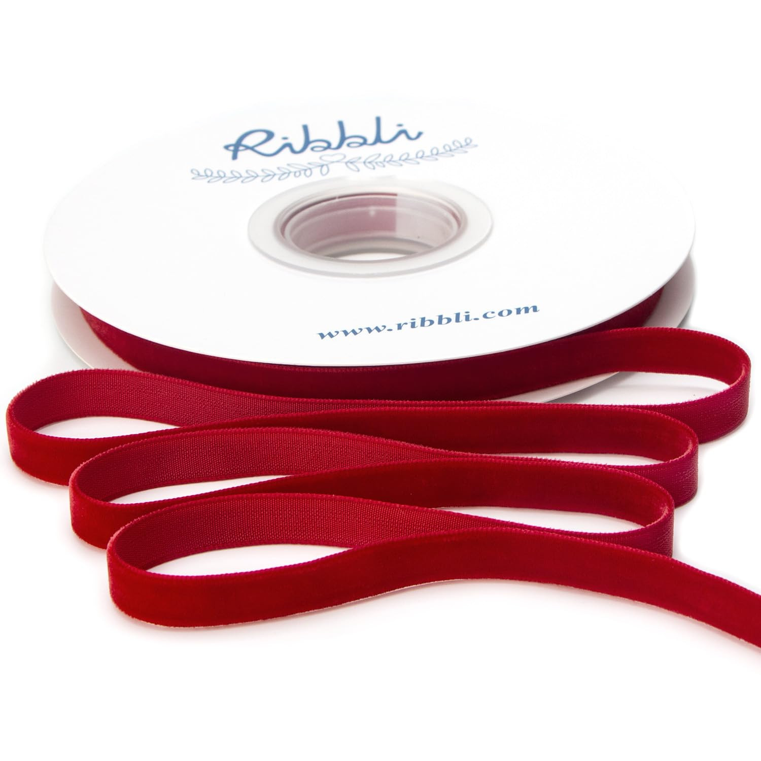 Ribbli Polyester Dark Red Velvet Ribbon,3/8 Inches Continuous10-Yard Spool,Christmas Ribbon for G... | Amazon (US)