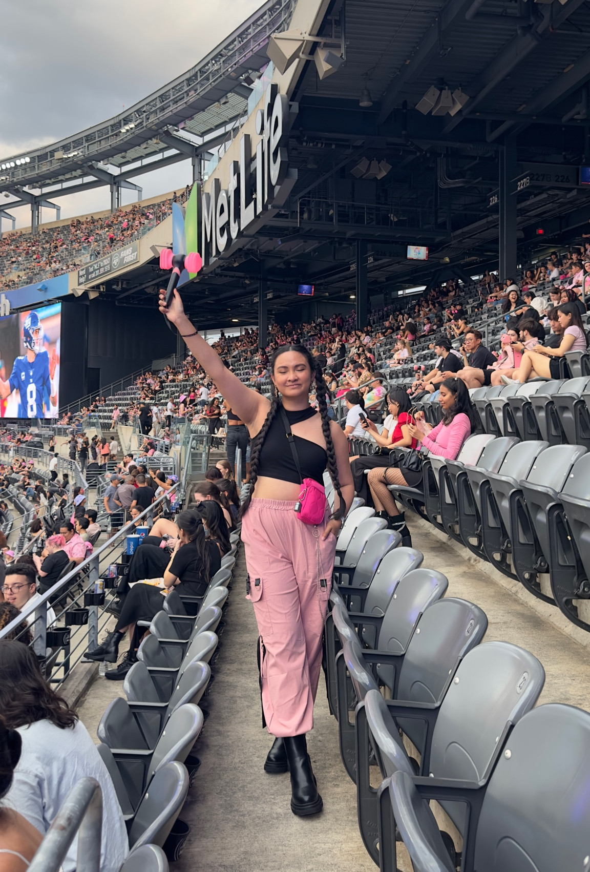 Kpop concert outfit inspo. This is what I wore to BlackPink! Size UP for the pants .. I’m normally a size M but I ended up getting an XXL weird sizing.

Black Chelsea boots are size 8.5 I’d say true to size.

Also HIGHLY recommend elastic band hair extensions they are so easy to put on.
Blackpink concert outfit, weekend outfit, colorful outfit.

Pink pants
#concertoutfit #blackpink #festivalstyle #ootd #pinkcargo

#LTKparties #LTKunder50 #LTKstyletip