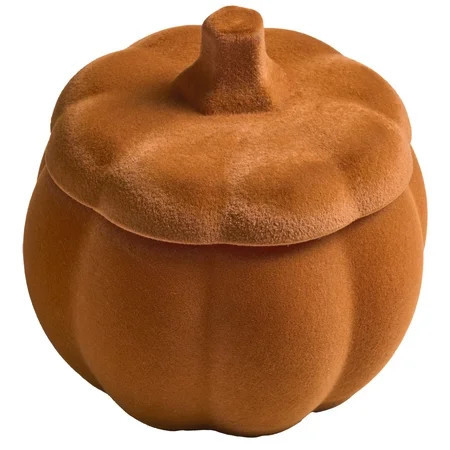 Better Homes & Gardens 2-Wick 10 oz Flocked Pumpkin Jar Candle, Farm Apple Pumpkin | Walmart (US)